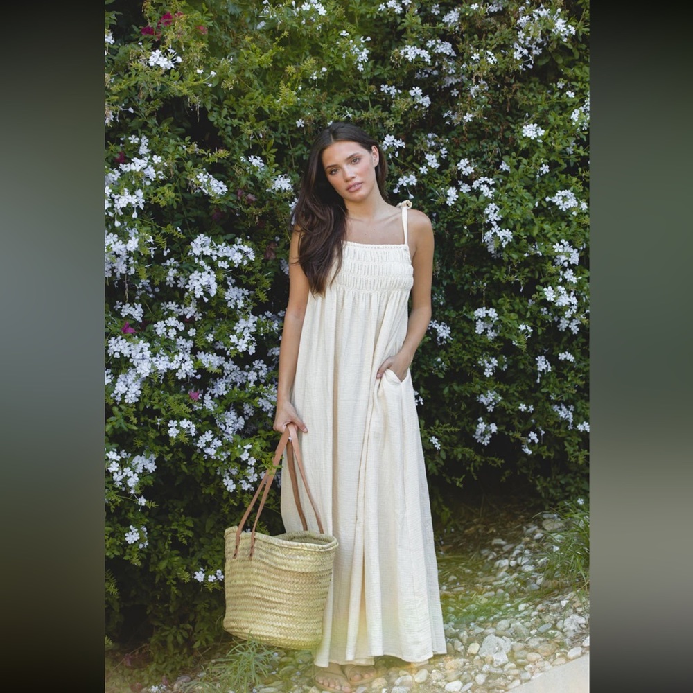 Airy Woven Cotton Gauze Maxi Dress by Solaí the Label